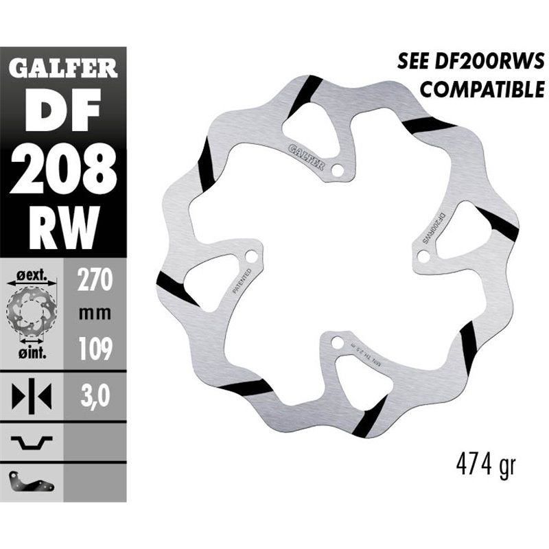 Disco freno Galfer DF208RW