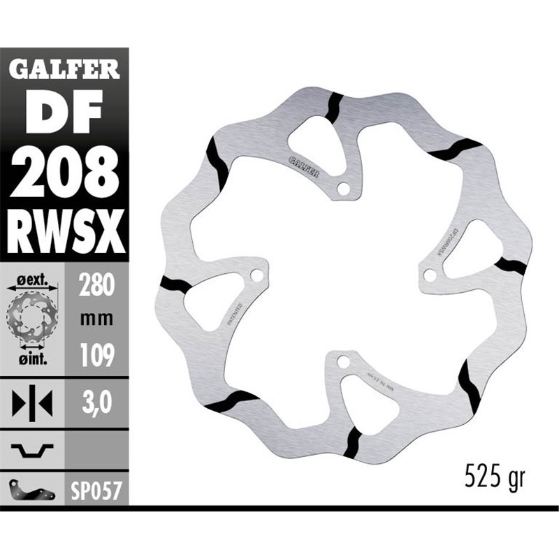 Disco freno Galfer DF208RWSX