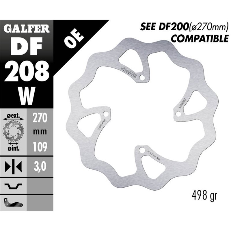 Disco freno Galfer DF208W