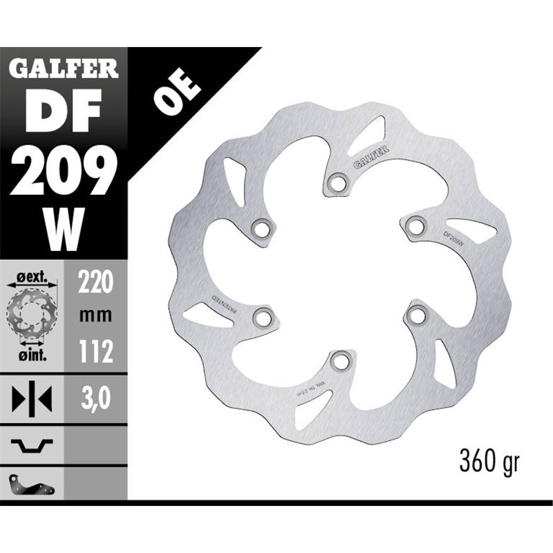 Disco freno Galfer DF209W