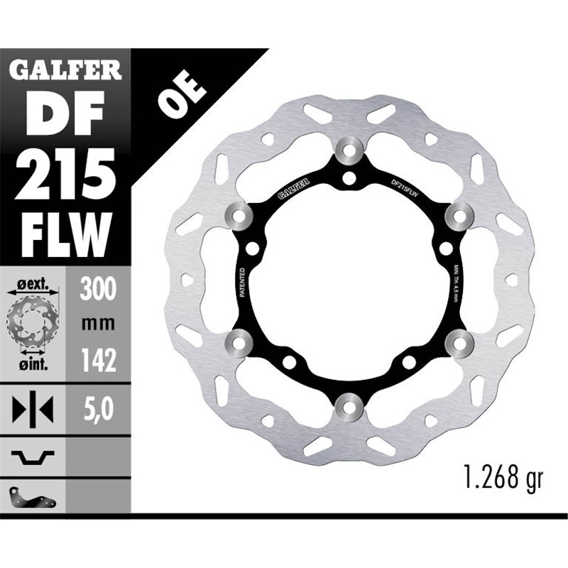 Disco freno Galfer DF215FLW