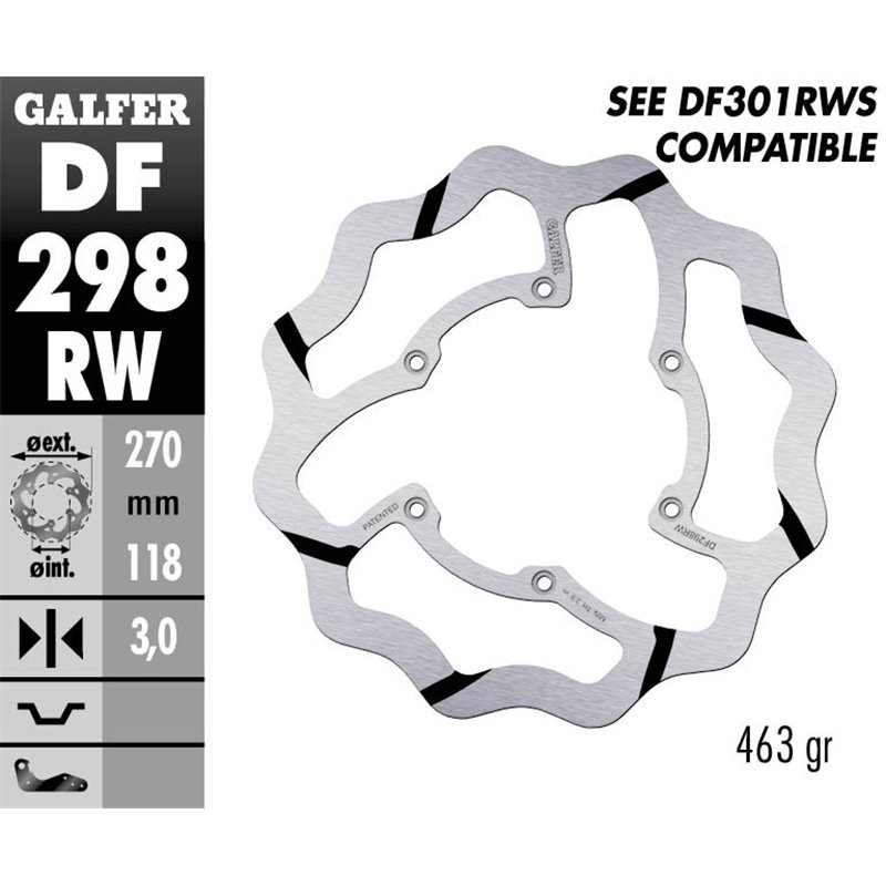 Disco freno Galfer DF298RW