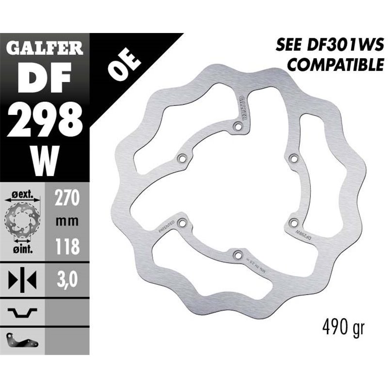 Disco freno Galfer DF298W