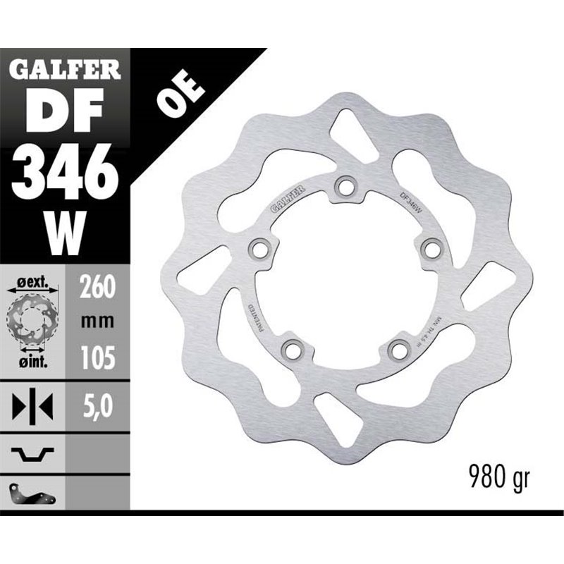 Disco freno Galfer DF346W