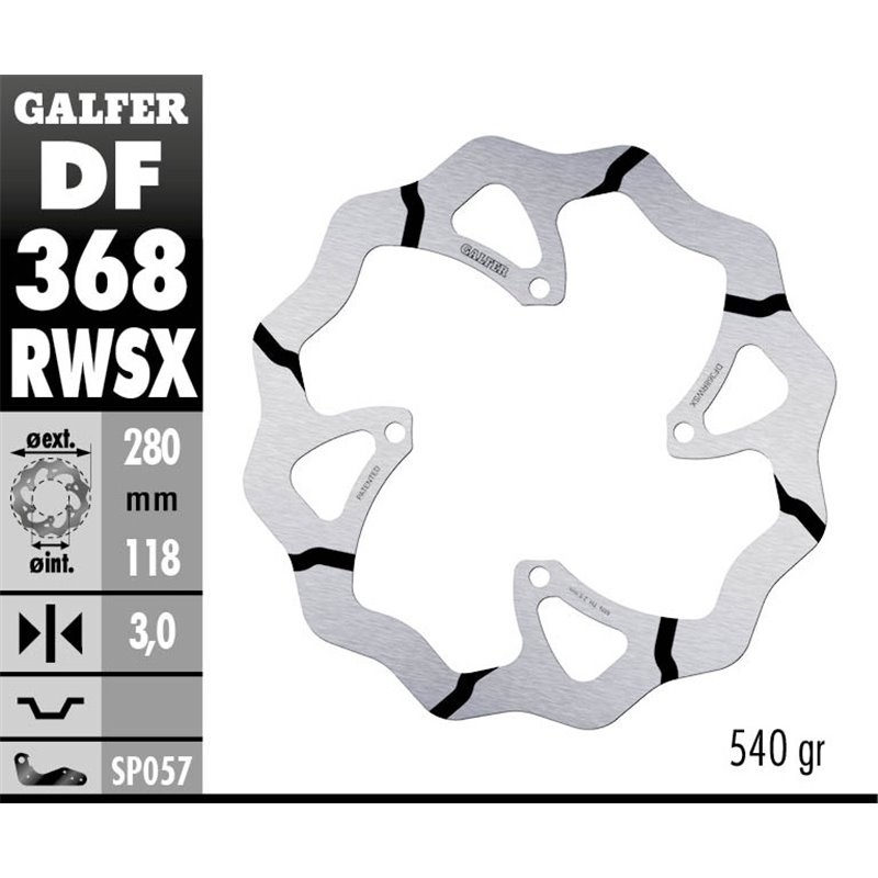 Disco freno Galfer DF368RWSX