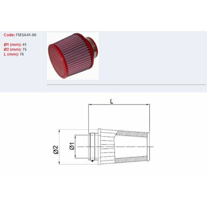 Filtro de aire BMC FMSA41-60