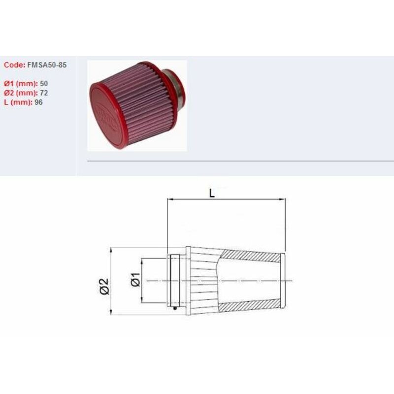 Filtro de aire BMC FMSA50-85