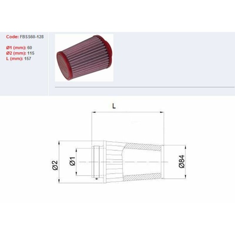 Filtro de aire BMC FBSS60-128