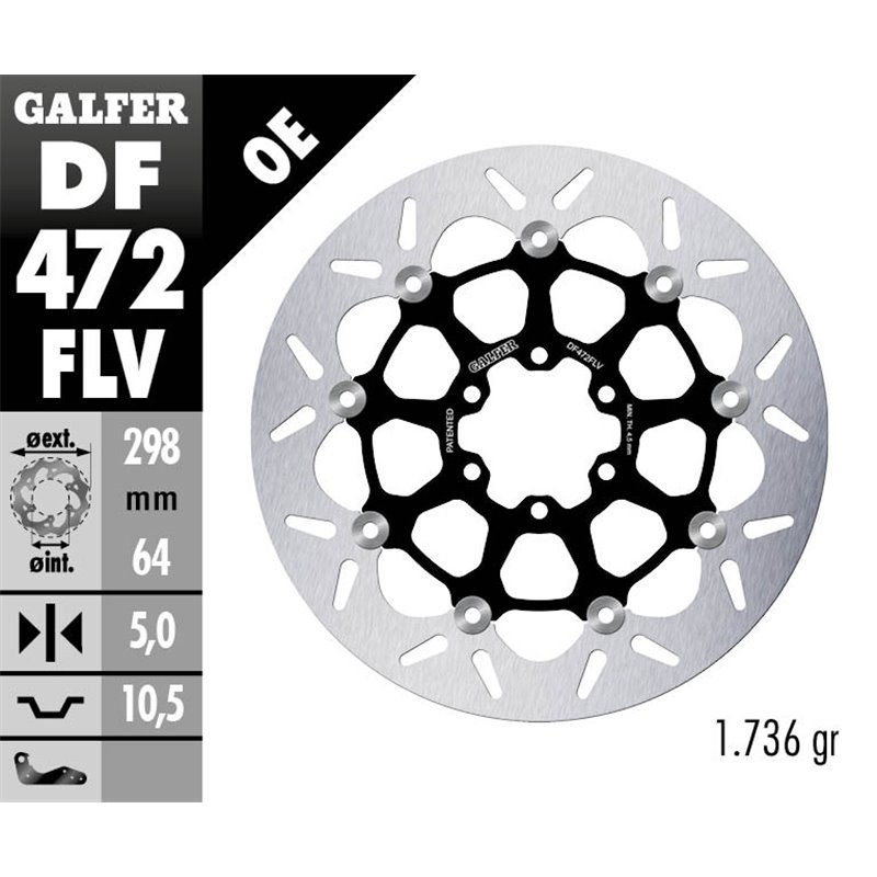 Disco freno Galfer DF472FLV