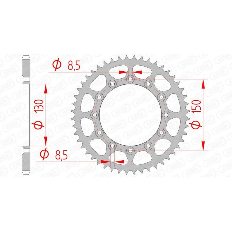 Corona AFAM acero autolimpiable 12323 - Paso 520-47 Dientes