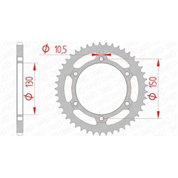 Corona AFAM acero estandar 10501 - Paso 520-45 Dientes