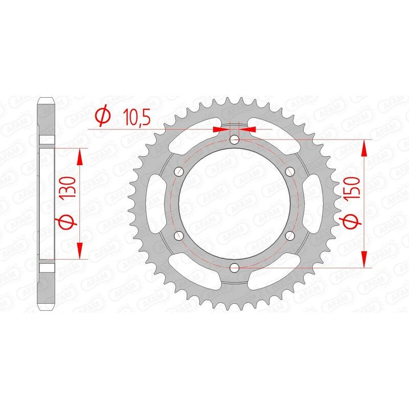 Corona AFAM acero estandar 10502 - Paso 525-48 Dientes