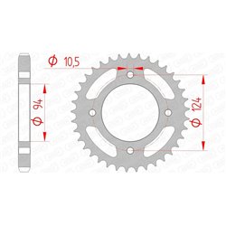 Corona AFAM acero estandar 10505 - Paso 530-37 Dientes