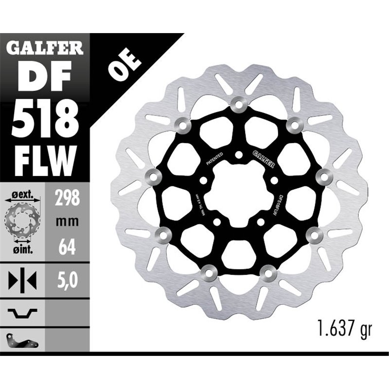 Disco freno Galfer DF518FLW