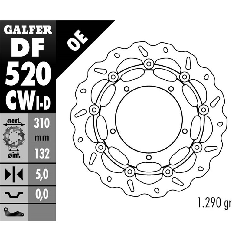 Disco freno Galfer DF520CWI