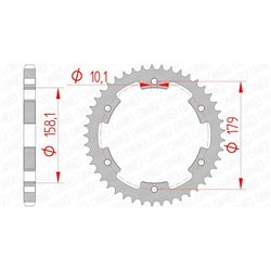 Corona AFAM acero estandar 35804 - Paso 525-45 Dientes