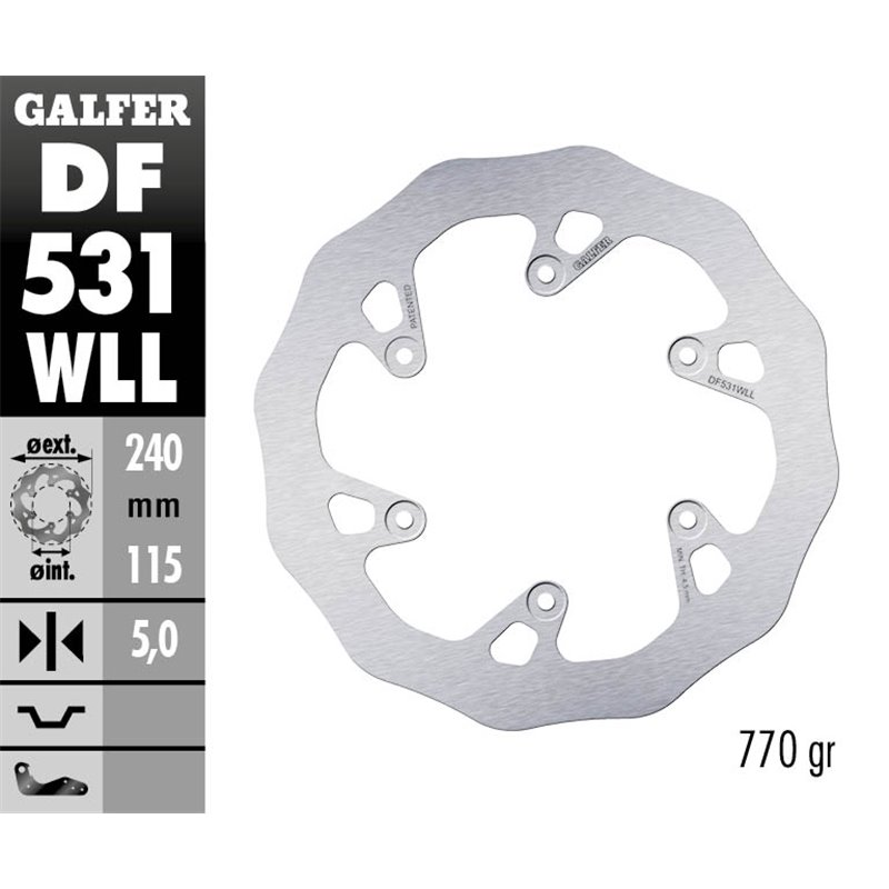 Disco freno Galfer DF531WLL