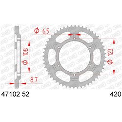 Corona AFAM acero estandar 47102 - Paso 420-52 Dientes