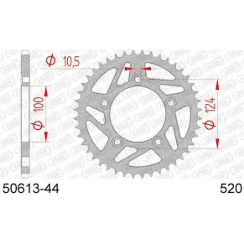 Corona AFAM acero estandar 50613 - Paso 520-39 Dientes