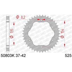 Corona AFAM acero estandar 50803K - Paso 525-38 Dientes