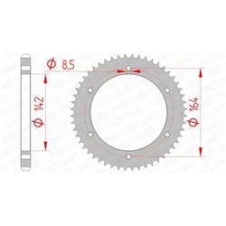 Corona AFAM acero estandar 65200 - Paso 428-52 Dientes