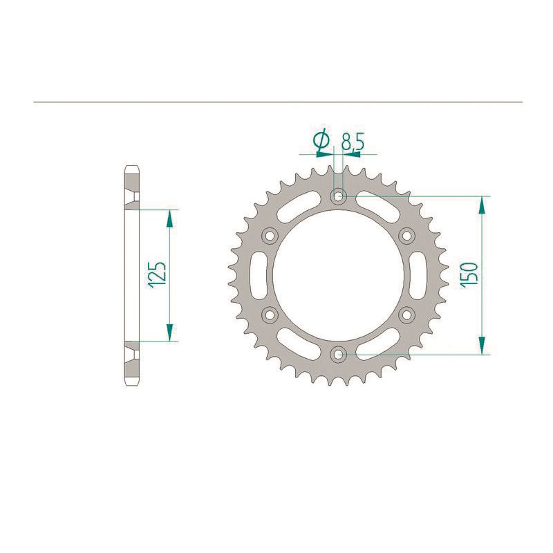 Corona AFAM acero estandar 71304 - Paso 520-41 Dientes