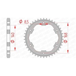 Corona AFAM acero estandar 92634 - Paso 525-41 Dientes