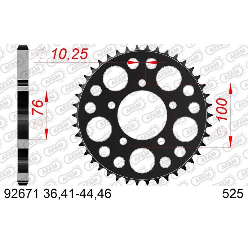 Corona AFAM acero estandar 92671 - 525-44 Dientes