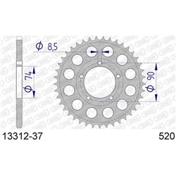 Corona AFAM aluminio - 520-37 Dientes