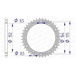 Corona AFAM aluminio 13500 - Paso 520-40 Dientes
