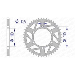 Corona AFAM aluminio 13814 - Paso 520-46 Dientes