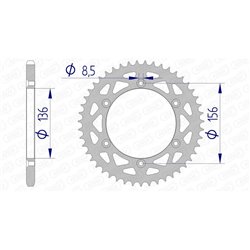 Corona AFAM aluminio 15206 - Paso 520-47 Dientes
