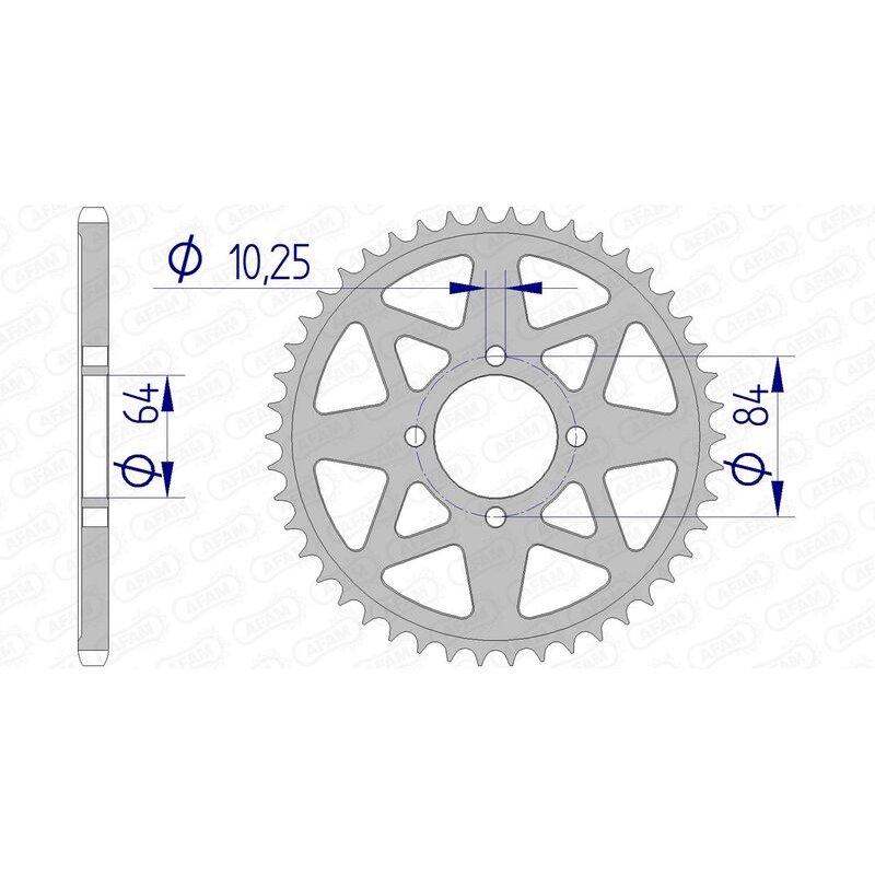 Corona AFAM aluminio 15310 - Paso 520-40 Dientes