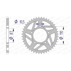 Corona AFAM aluminio 15405 - Paso 520-39 Dientes