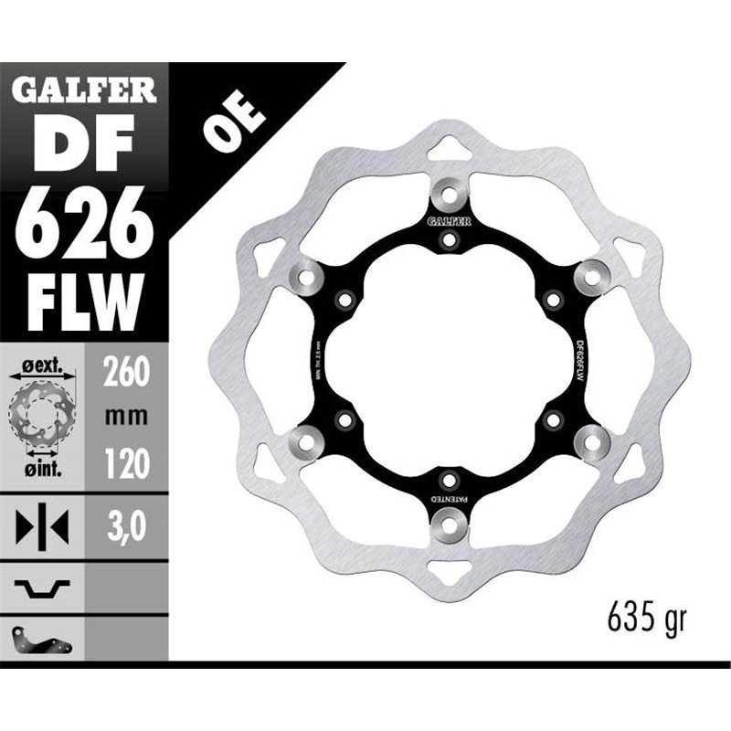 Disco freno Galfer DF626FLW