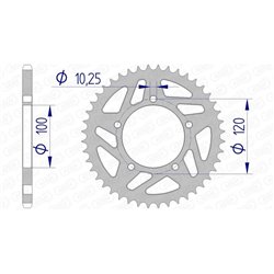 Corona AFAM aluminio 36801 - Paso 520-44 Dientes