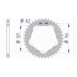 Corona AFAM aluminio 51607 - Paso 520-41 Dientes