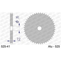 Corona AFAM aluminio 525 - Paso 525-41 Dientes