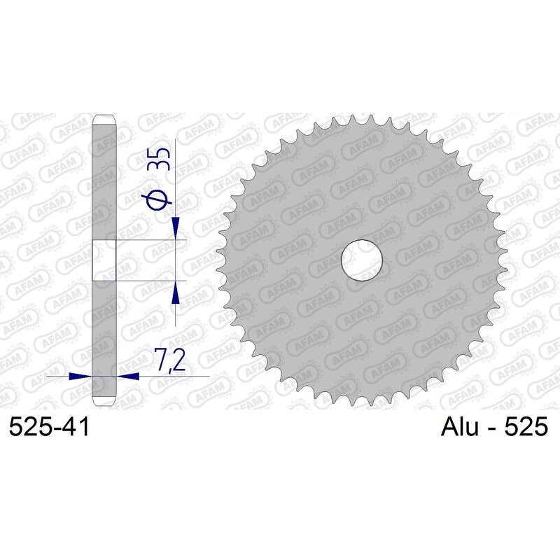 Corona AFAM aluminio 525 - Paso 525-41 Dientes