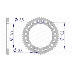 Corona AFAM aluminio 63300 - Paso 520-53 Dientes