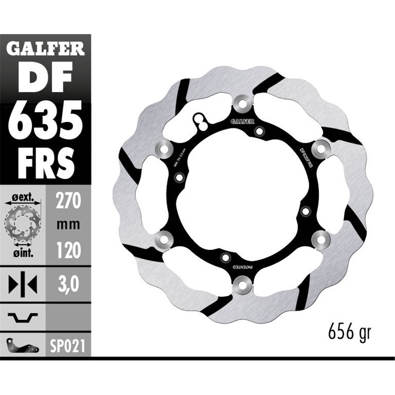 Disco freno Galfer DF635FRS