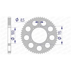 Corona AFAM aluminio 93117 - Paso 428-56 Dientes