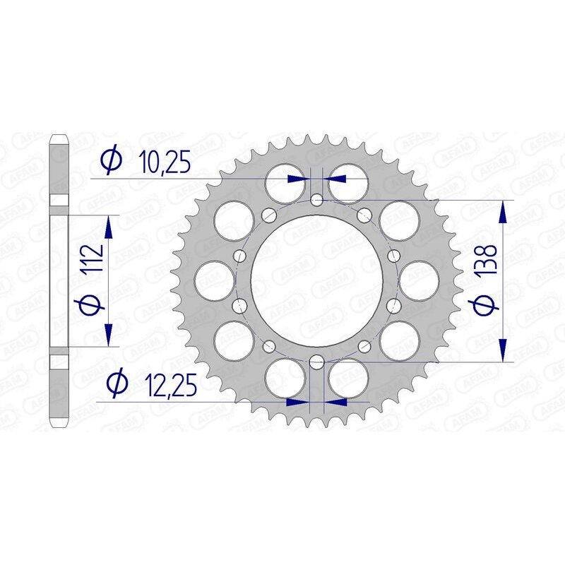 Corona AFAM aluminio ultraligera 11509 - Paso 520-50 Dientes