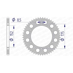 Corona AFAM aluminio ultraligera anodizada 13301 - Paso 520-52 Dientes