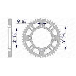 Corona AFAM aluminio ultraligera autolimpiable 15104 - Paso 428-47 Dientes