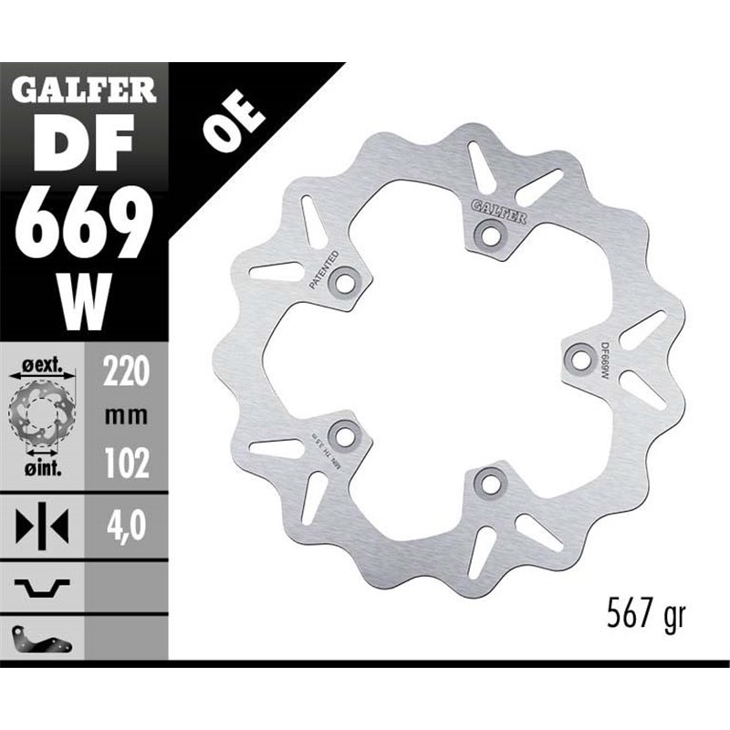 Disco freno Galfer DF669W