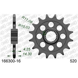 Piñon AFAM acero estandar 166300 - Paso 520-16 Dientes