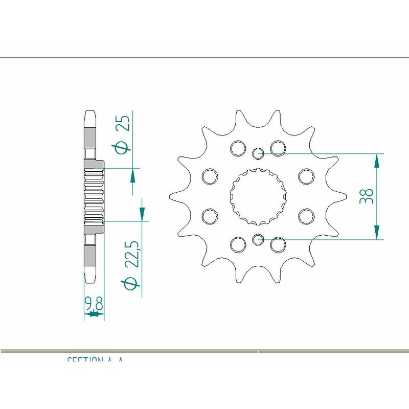 Piñon AFAM acero estandar 166400 - Paso 520-14 Dientes