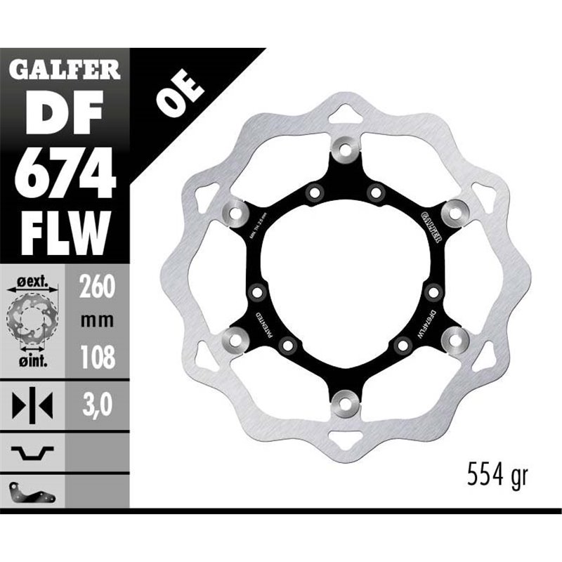 Disco freno Galfer DF674FLW