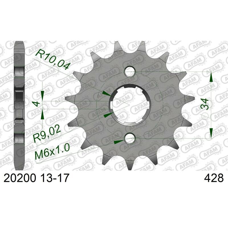 Piñon AFAM acero estandar 20200 - Paso 428-13 Dientes